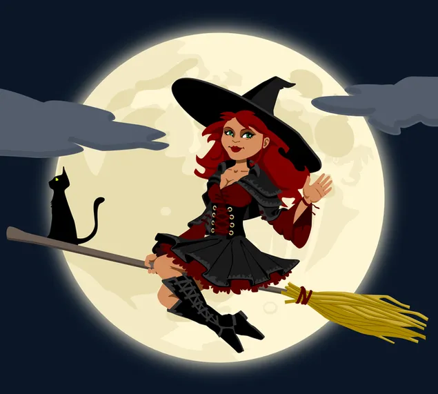witch on her broomstick