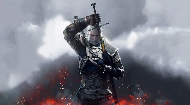 Witcher 3: Wild Hunt - Gerald the Witcher 4K bakgrund
