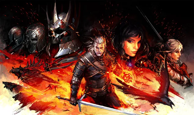 Witcher 3: Wild Hunt - Yennefer, Ciri en Gerald Big War Fanart download