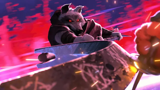 Taustakuva Susi sarjakuvaelokuvasta Puss in Boots: The Last Wish 4K