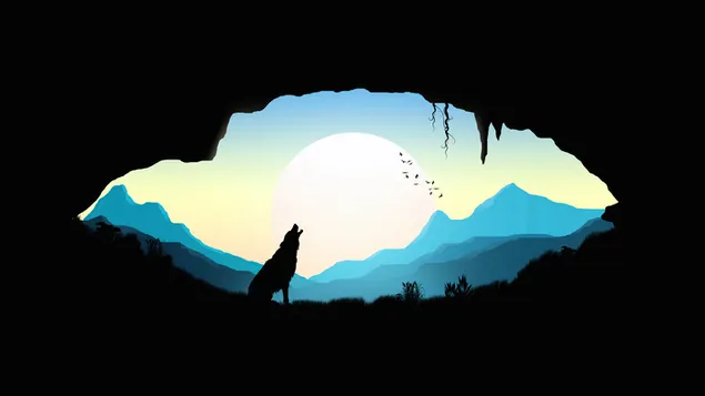 Wolf Silhouette Howling Minimalist download