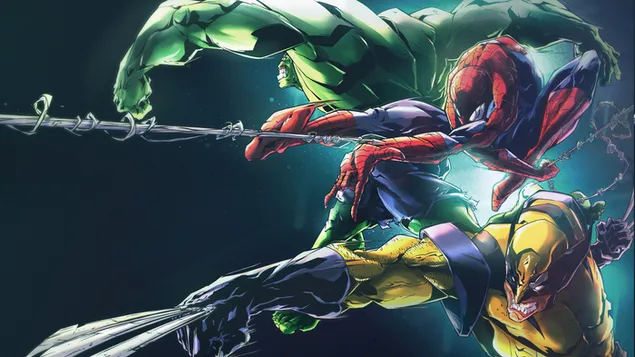 Wolverine, Spider-Man y Hulk (Marvel) Superhéroe