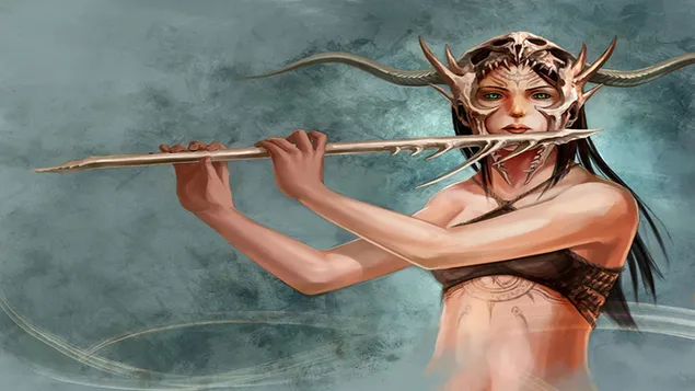 Tapeta Žena hrající na flétnu 4K