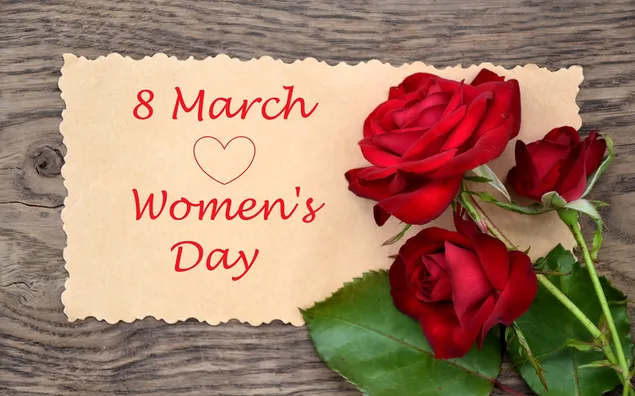 Frauentag - Wunschzettel mit roten Rosen