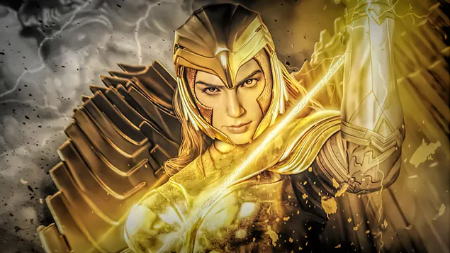 فیلم "زن شگفت انگیز 1984" [فنارت کمیک "زره عقاب طلایی"] کاغذدیواری  4K