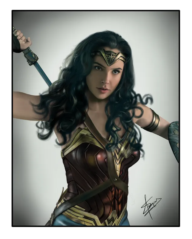 Lukisan Digital Wonder Woman unduhan