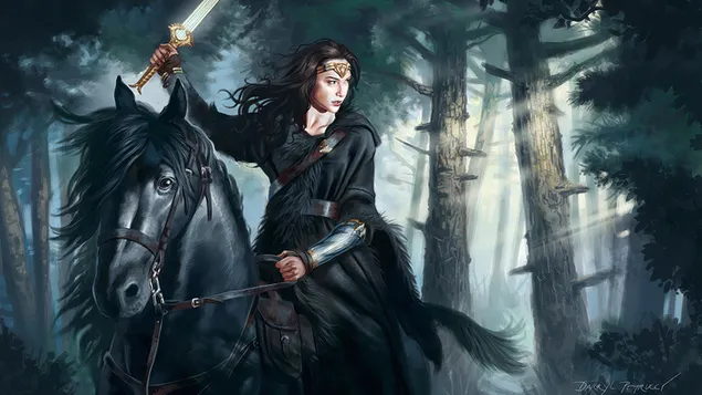 Wonder Woman Riding Horse (DC) Comics