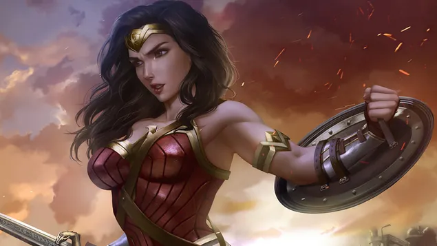 khmykh wonder woman sword & shield (dc). brgyry khnyd