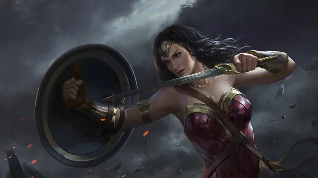 khmykh brqhrmny wonder woman sword & shield (dc). brgyry khnyd