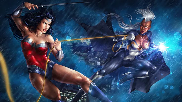 comics wonder woman vs storm (dc). ioslodail