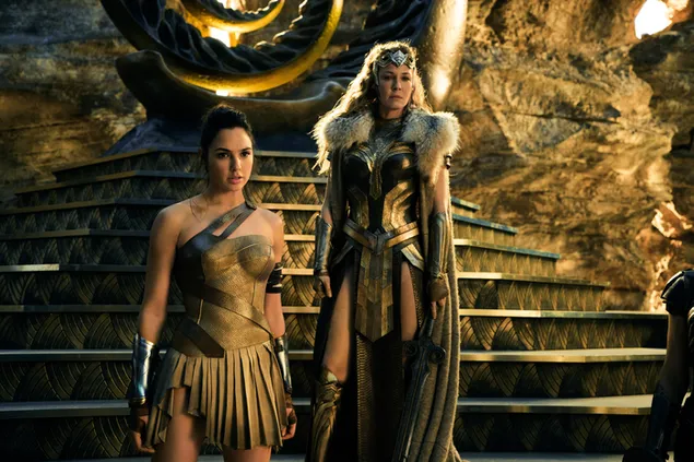 Taustpilt Wonder Women ja tema ema Hippolyta 4K