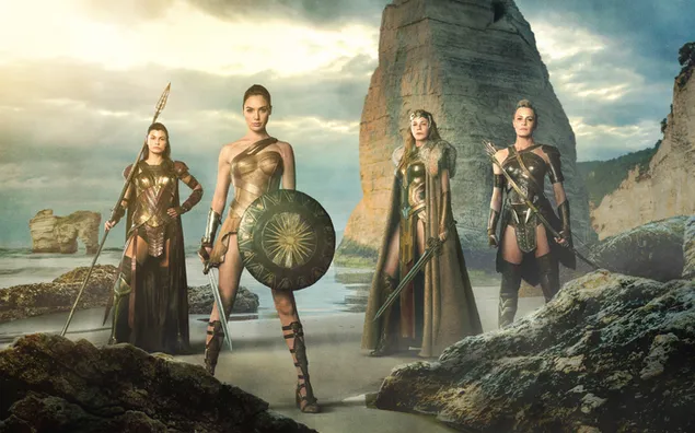 prvy pohlad wonder women s gal gadot, robin wright, connie nielson a lisa loven kongsli stiahnut