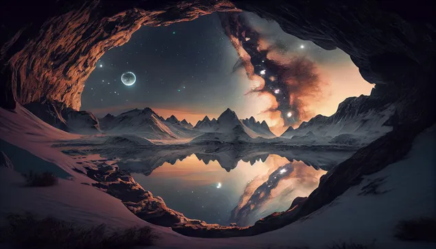 Underbar utsikt medan du lutar dig mot den förtrollande sjön 4K bakgrund