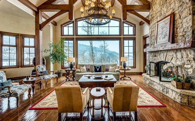 Trä, ljus, hotell, hus, arkitektur, tak, stolar, ljuskrona HD bakgrund