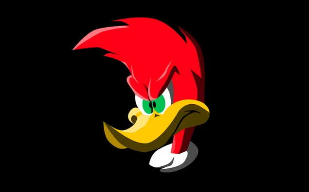 Retrato de Woody the Woodpecker frente a un fondo negro HD fondo de pantalla