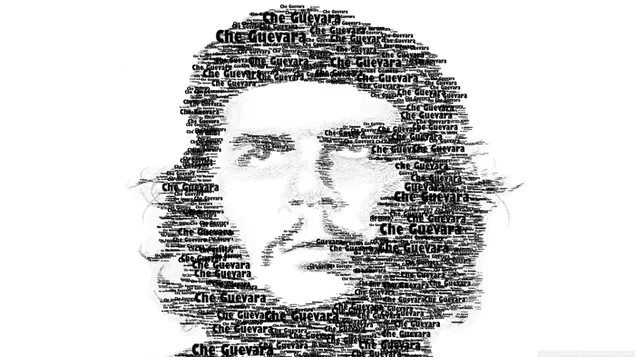 Wortporträt des sozialistischen Revolutionsführers Che Guevara 2K Hintergrundbild