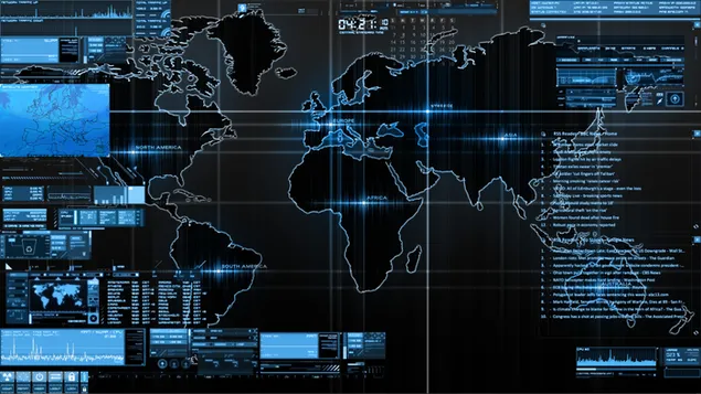 Ilustración de neón de mapa mundial 4K fondo de pantalla