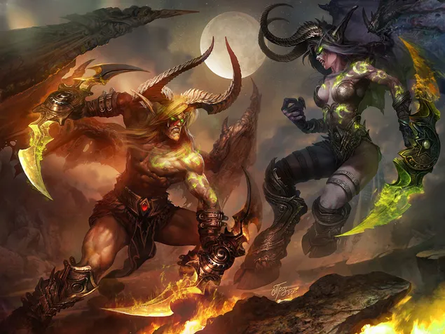 World of Warcraft (Demon Vs Death) 2K wallpaper