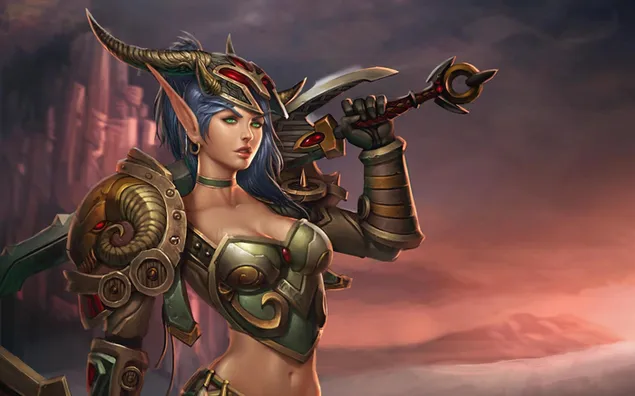 World of Warcraft (Elf Warrior) 2K wallpaper