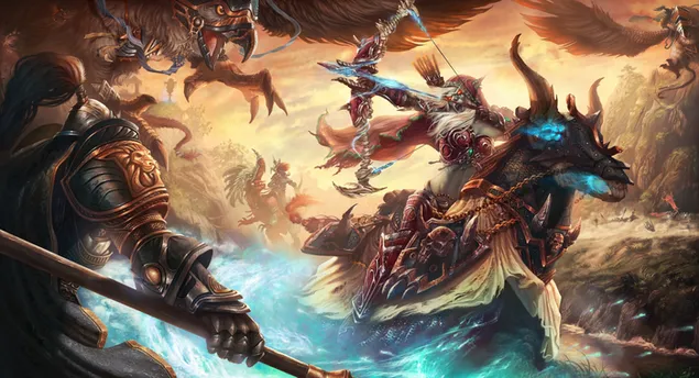 World of Warcraft (Warriors Battle) 4K wallpaper