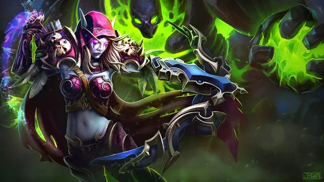 World of Warcraft (WOW) - Archer Elf Sylvanas 4K achtergrond
