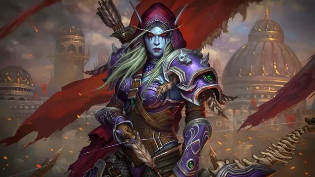 World of Warcraft (WOW) : Elf Warrior Sylvanas Windrunner 4K wallpaper