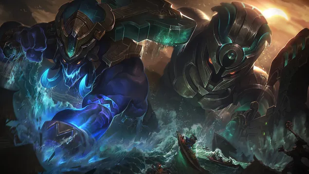 Taustakuva Worldbreaker 'Trundle Vs. Nautilus' Splash Art - League of Legends [LOL] 4K