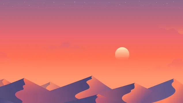 Wüsten-Sonnenuntergang minimalistisch