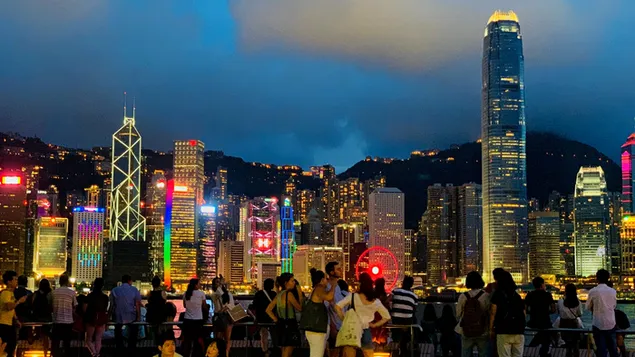 香港シティナイトライト-海辺のダンスライト