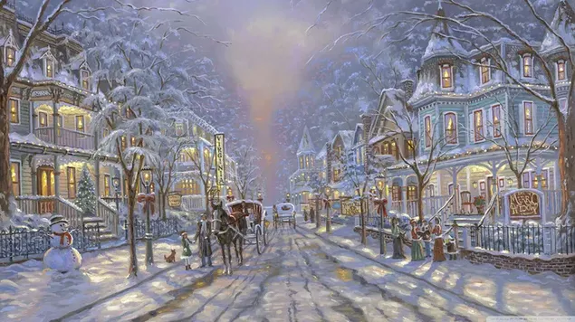 Día de Navidad calles blancas