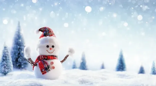 Día de Navidad y muñeco de nieve de invierno