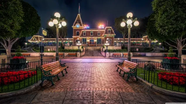 クリスマスナイトハウス 2K 壁紙