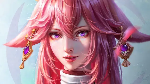 “八重巫女”神狐宮次的軼事 - Genshin Impact（動漫電子遊戲） 4K 壁紙