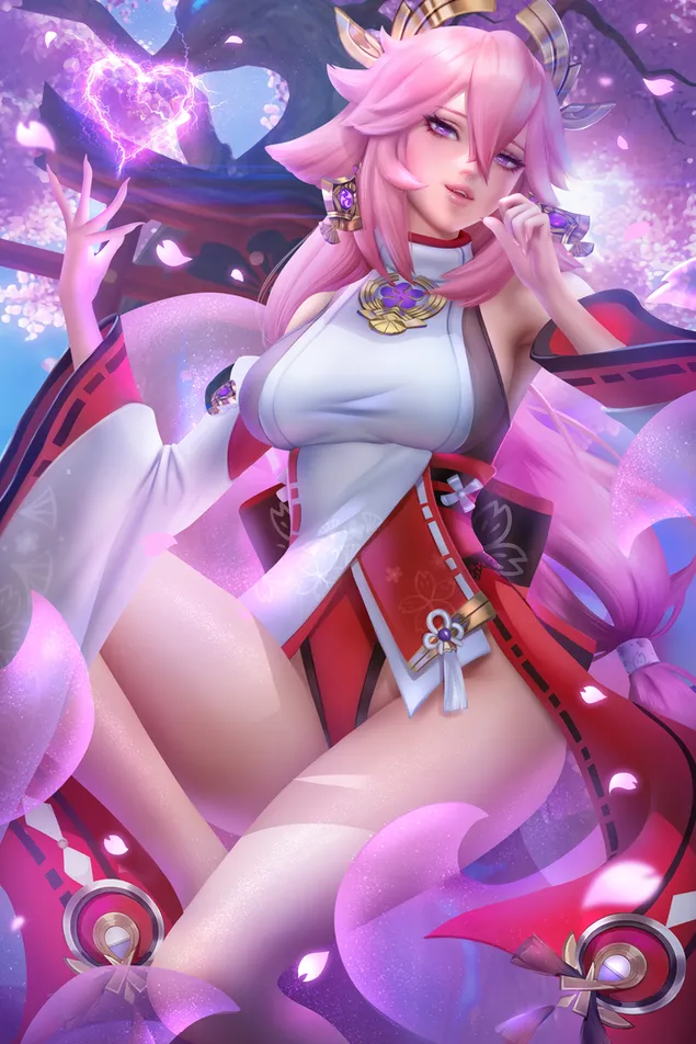 Yae Miko สาวอะนิเมะที่งดงาม | เก็นชิน อิมแพ็ค 4K วอลเปเปอร์