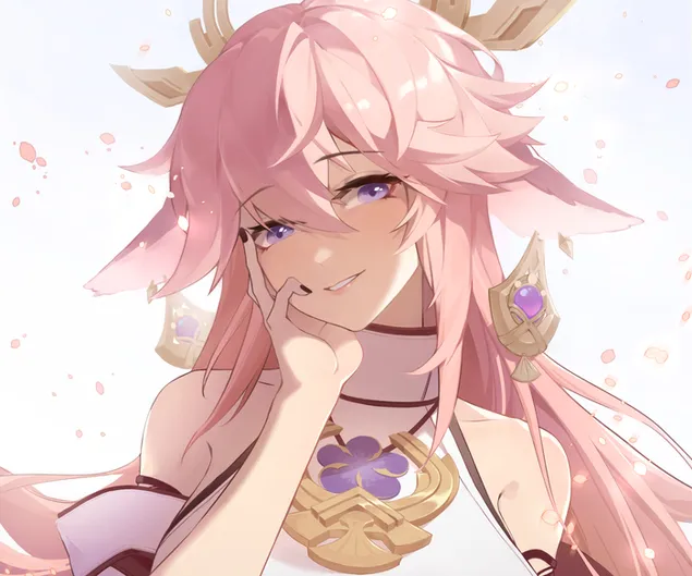 ดวงตาที่สวยงามของ Yae Miko (Ganshin Impact) HD วอลเปเปอร์