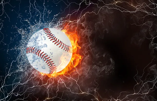 野球のボールの水と火 ダウンロード