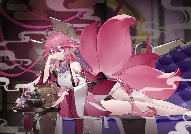 Yea Miko หลงทางในความฝันของใครบางคน | ผลกระทบกันชิน HD วอลเปเปอร์