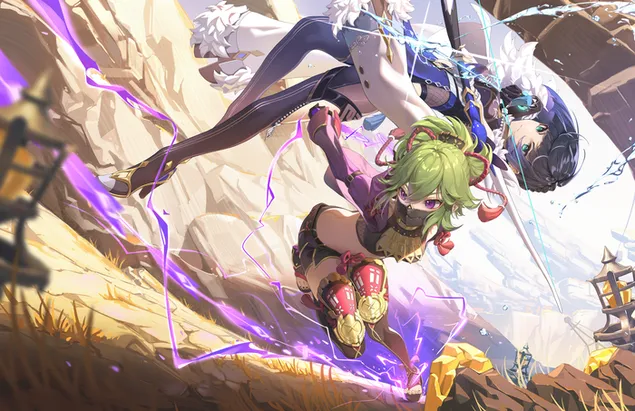 yelan ag troid i gcoinne kuki shinobu | tionchar genshin ioslodail