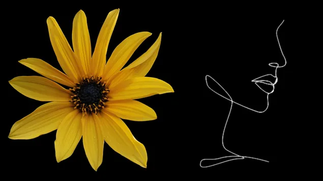 kollane lill naisega allalaadimine