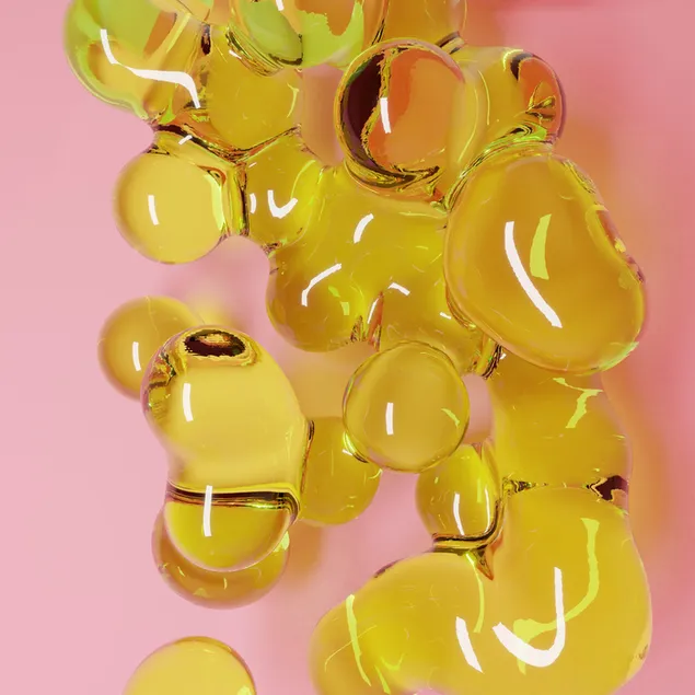 Fluid galben 4K imagine de fundal