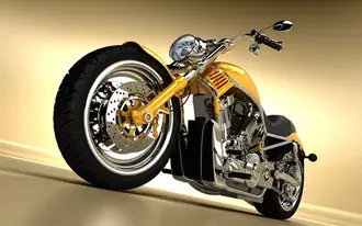 zluty chopper harley-davidson stahnout