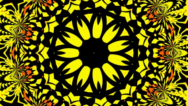 קליידוסקופ צהוב HD טפט