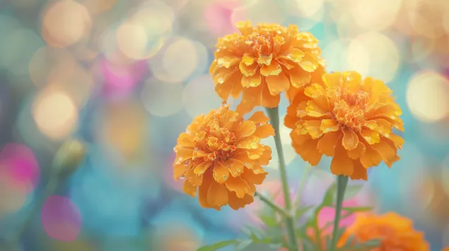 Hình nền Hoa cúc vạn thọ vàng 8K