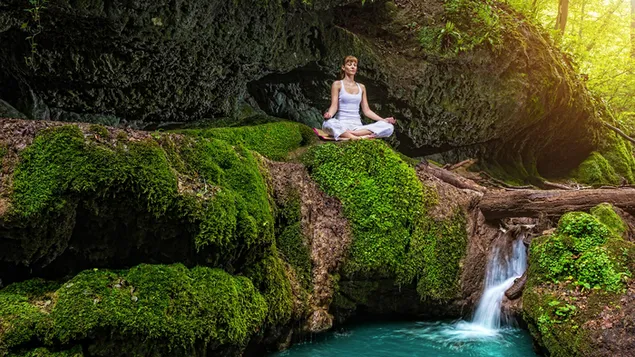 Yoga in a Peaceful Place 4K wallpaper download