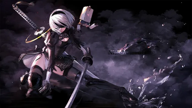 YoRHa 2B(アニメアート):ニーアオートマタ(ビデオゲーム) ダウンロード