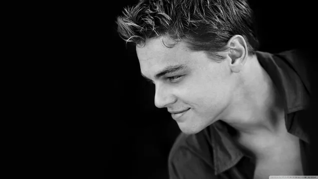 Jonge Leonardo Dicaprio knappe zwart-wit foto download