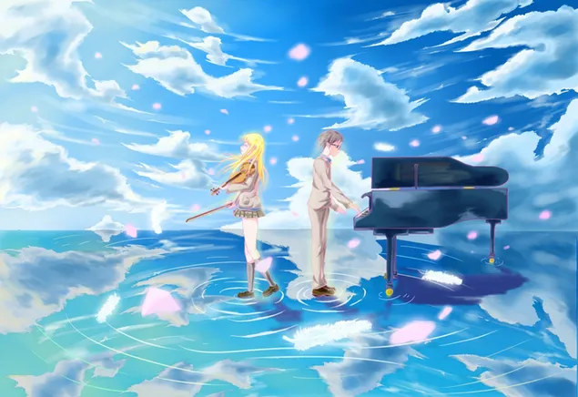 your lie in april : kaori miyazono & kousei arima download