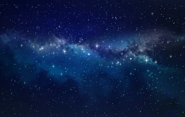 宇宙-星の青い銀河と星