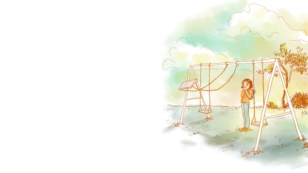 Yuuko Aioi 在公园 4K 壁纸