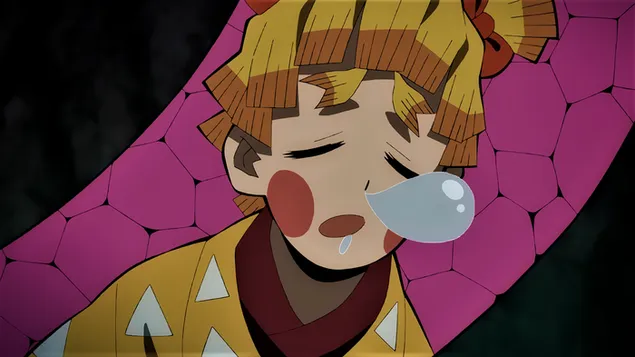 Zenitsu Agatsuma dormendo - cacciatore di demoni HD sfondo